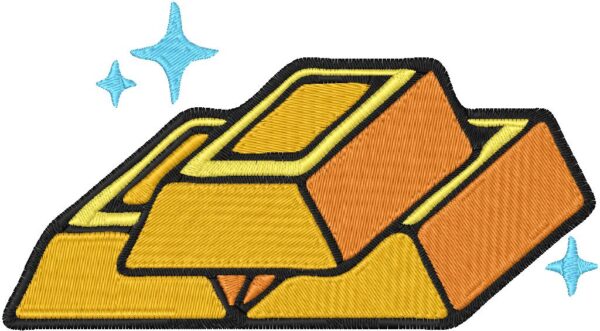 Gold Brick Design, 7 sizes, Machine Embroidery Design, Gold Brick shapes Design, Instant