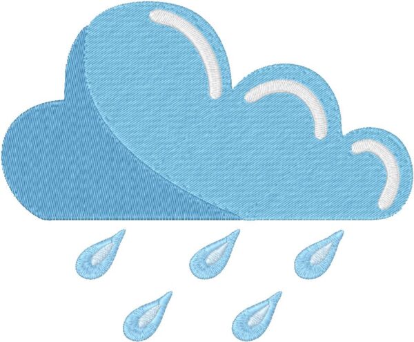 Rain Design, 7 sizes, Machine Embroidery Design, Rain shapes Design, Instant