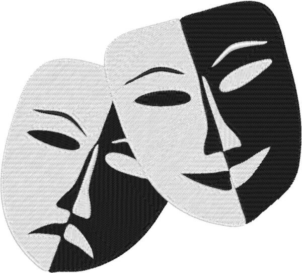 Thatrical Masks Design, 7 sizes, Machine Embroidery Design, Thatrical Masks shapes Design, Instant