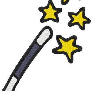 Magic Wand Design, 7 sizes, Machine Embroidery Design, Magic Wand shapes Design, Instant