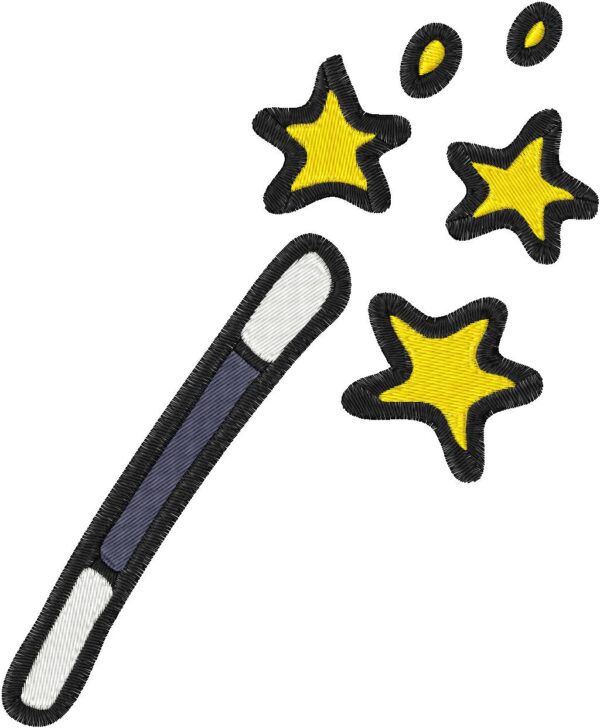 Magic Wand Design, 7 sizes, Machine Embroidery Design, Magic Wand shapes Design, Instant