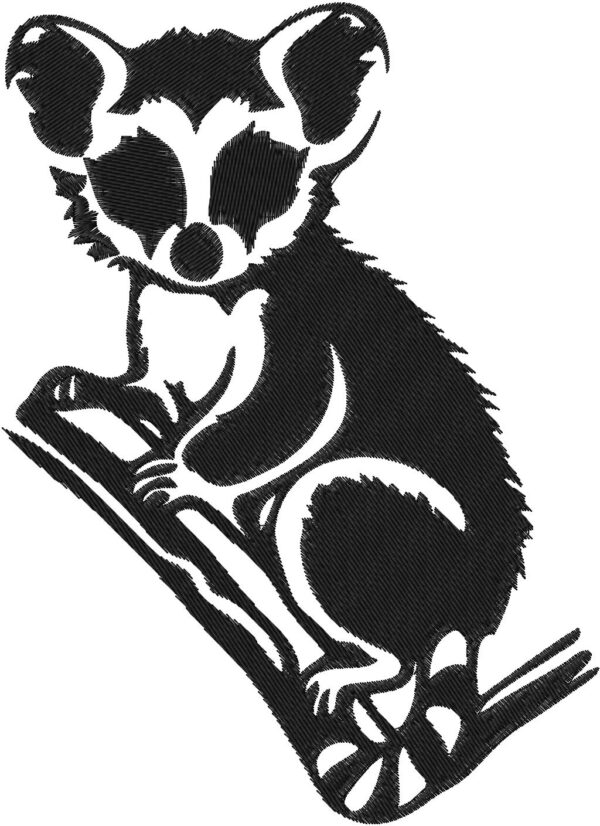 Lemur Embroidery Design, 7 sizes, Machine Embroidery Design, Lemur shapes Design, Instant
