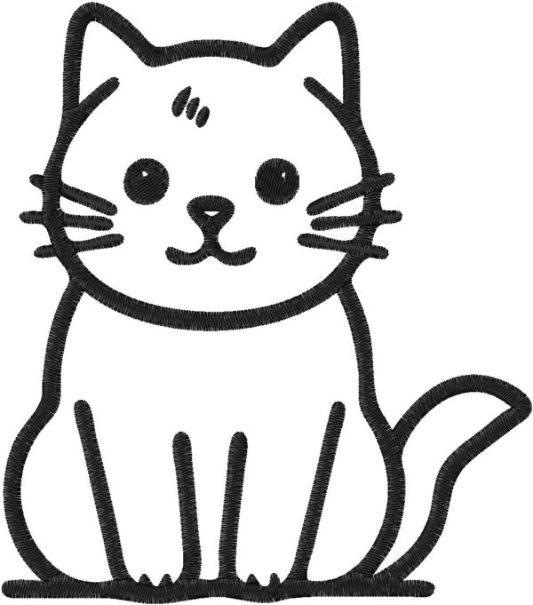 Cat Design, 7 sizes, Machine Embroidery Design, Cat shapes Design, Instant