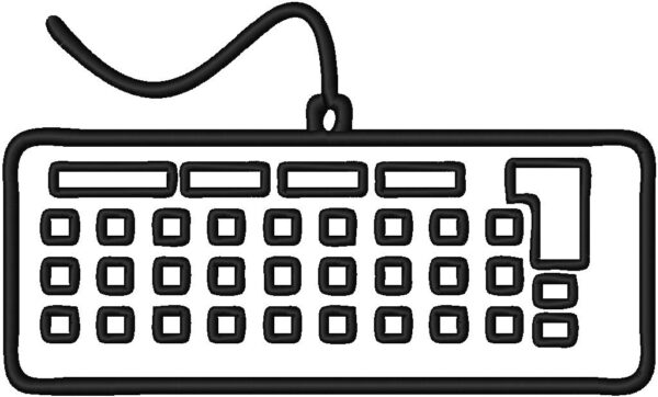 Keyboard Design, 7 sizes, Machine Embroidery Design, Keyboard shapes Design, Instant