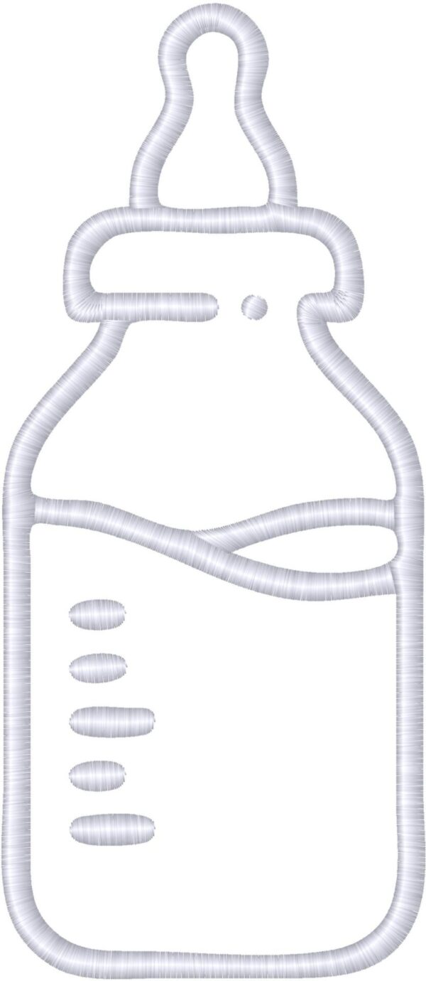Baby Bottle Design, 7 sizes, Machine Embroidery Design, Baby Bottle shapes Design, Instant